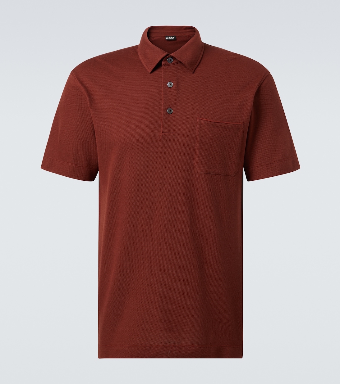 

Хлопковая пике-поло Zegna, Brick