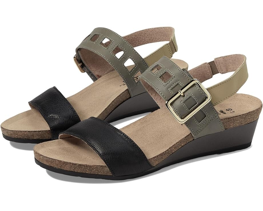 Туфли Naot Dynasty, цвет Black/Gray/Beige Leather Combo