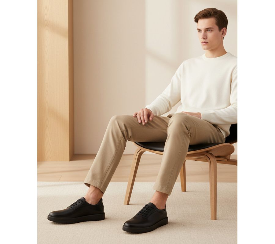 Мужские легкие кроссовки Harbor Rd Hands-Free Slip On Technology Marc Joseph New York, Black napa leather/black — фото 3