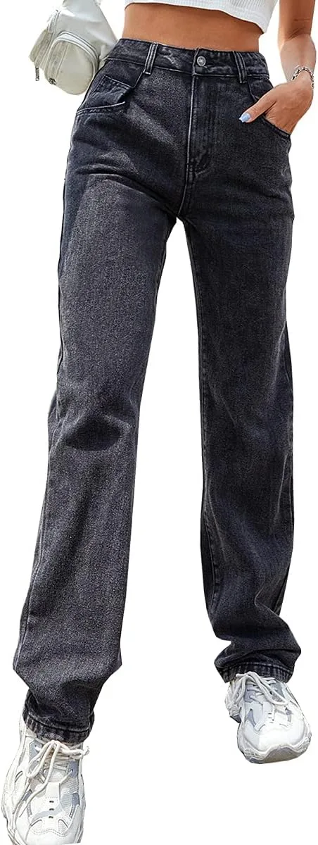 

Женские джинсы Regular Relaxed Fit Straight Leg High Waisted HBER