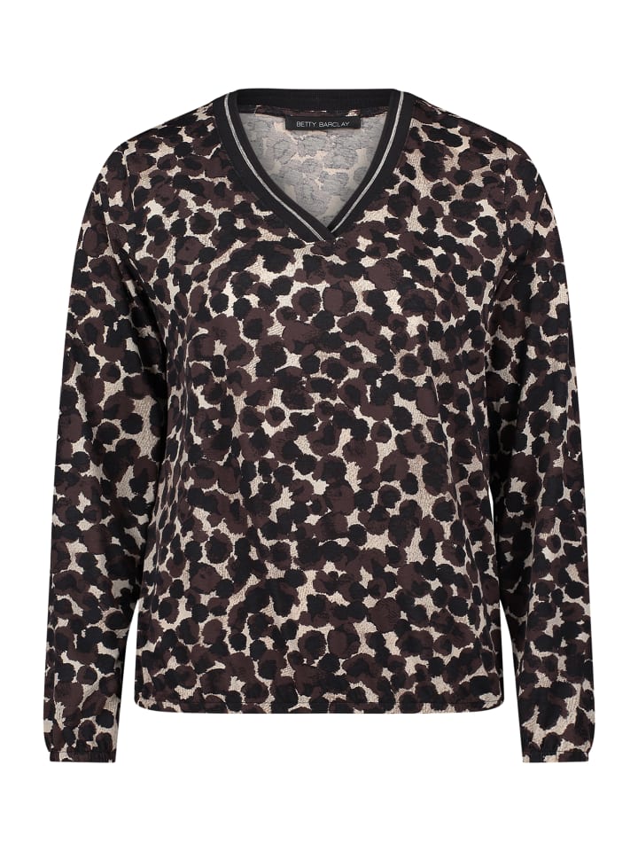 

Блузка-рубашка с эластичным поясом коричневого/бежевого цвета Betty Barclay