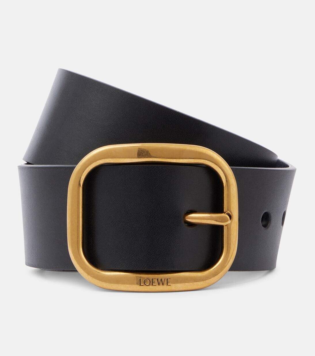 

Кожаный ремень Loewe, цвет black/vintage brass