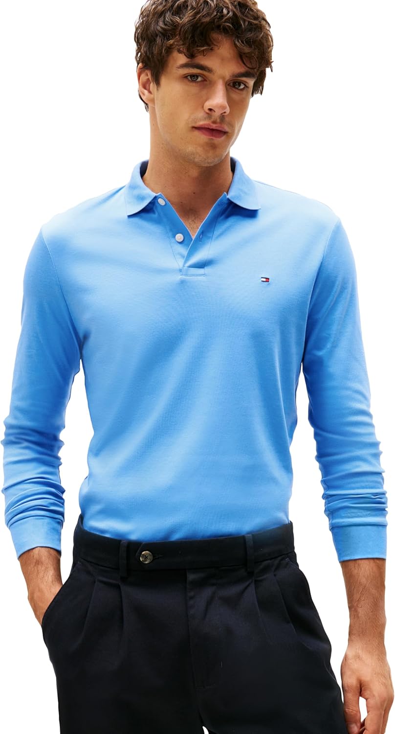 

Мужские поло Tommy Hilfiger с длинным рукавом, классического кроя, с отделкой Liquid Cotton, Blue Spell, Синий, Мужские поло Tommy Hilfiger с длинным рукавом, классического кроя, с отделкой Liquid Cotton, Blue Spell
