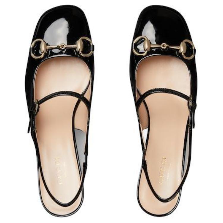 Женские туфли на высоком каблуке черные GUCCI — фото 3
