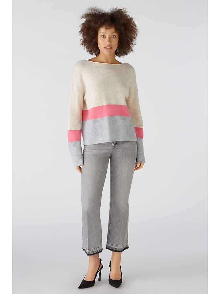 

Пуловер Oui Pullover, цвет Creme/Pink/Grau