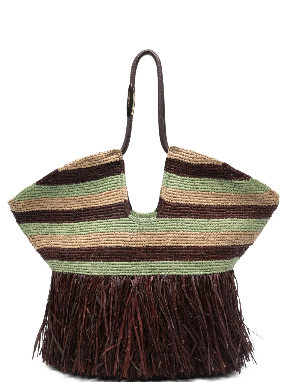 

Большая полосатая сумка-тоут goldentime с бахромой ZIMMERMANN, красный