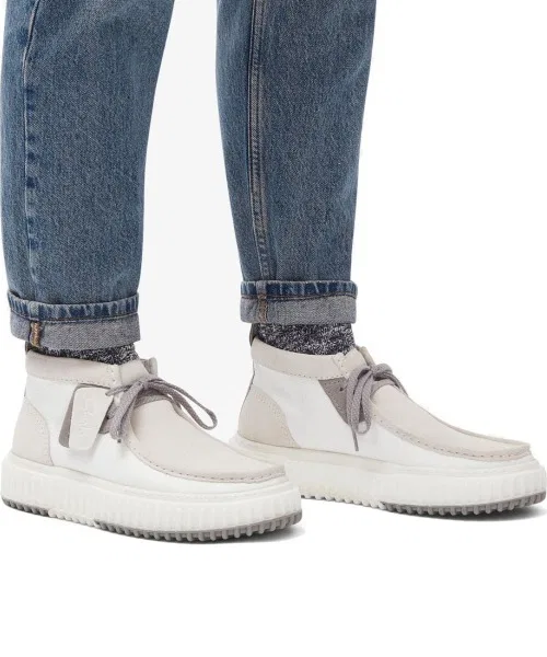 Мужские кожаные мокасины Clarks Torhill Hi белые