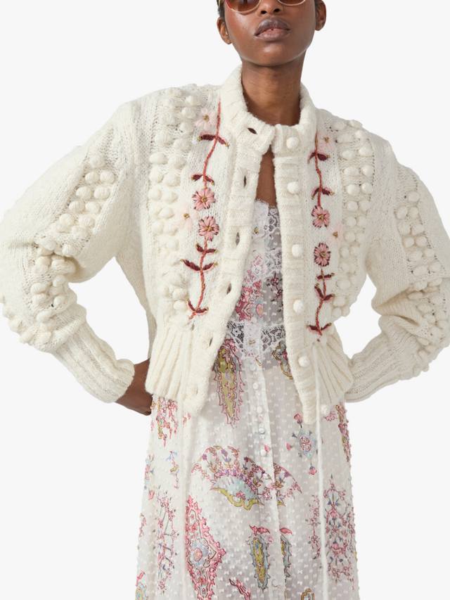 

Роскошный шерстяной кардиган gloria bobble Hayley Menzies, цвет White/Red