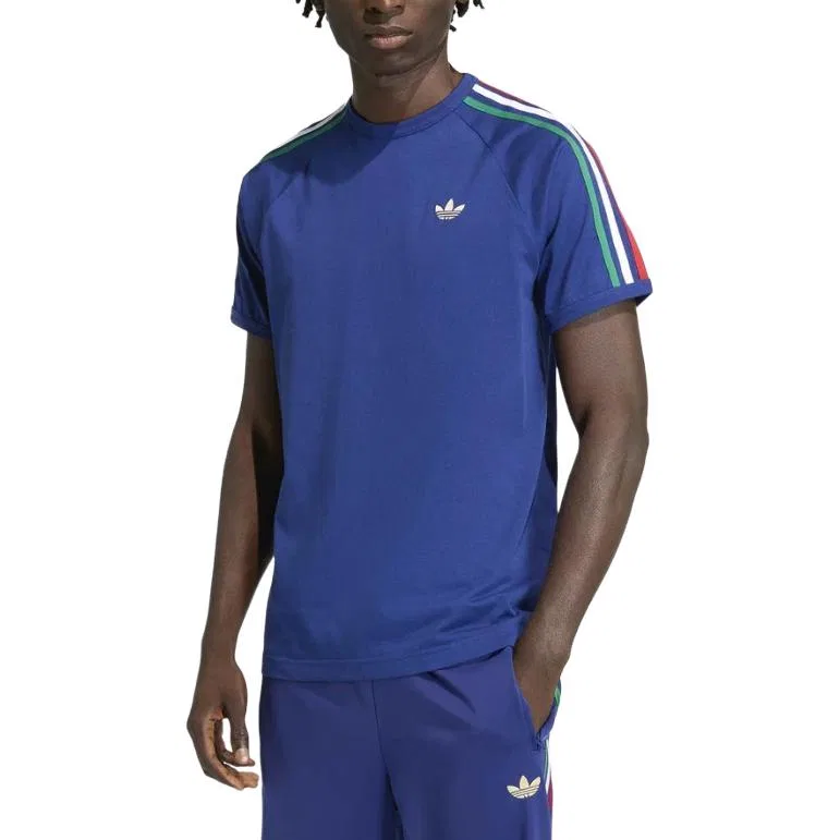 Футболка Adidas Originals 3-полоски синяя