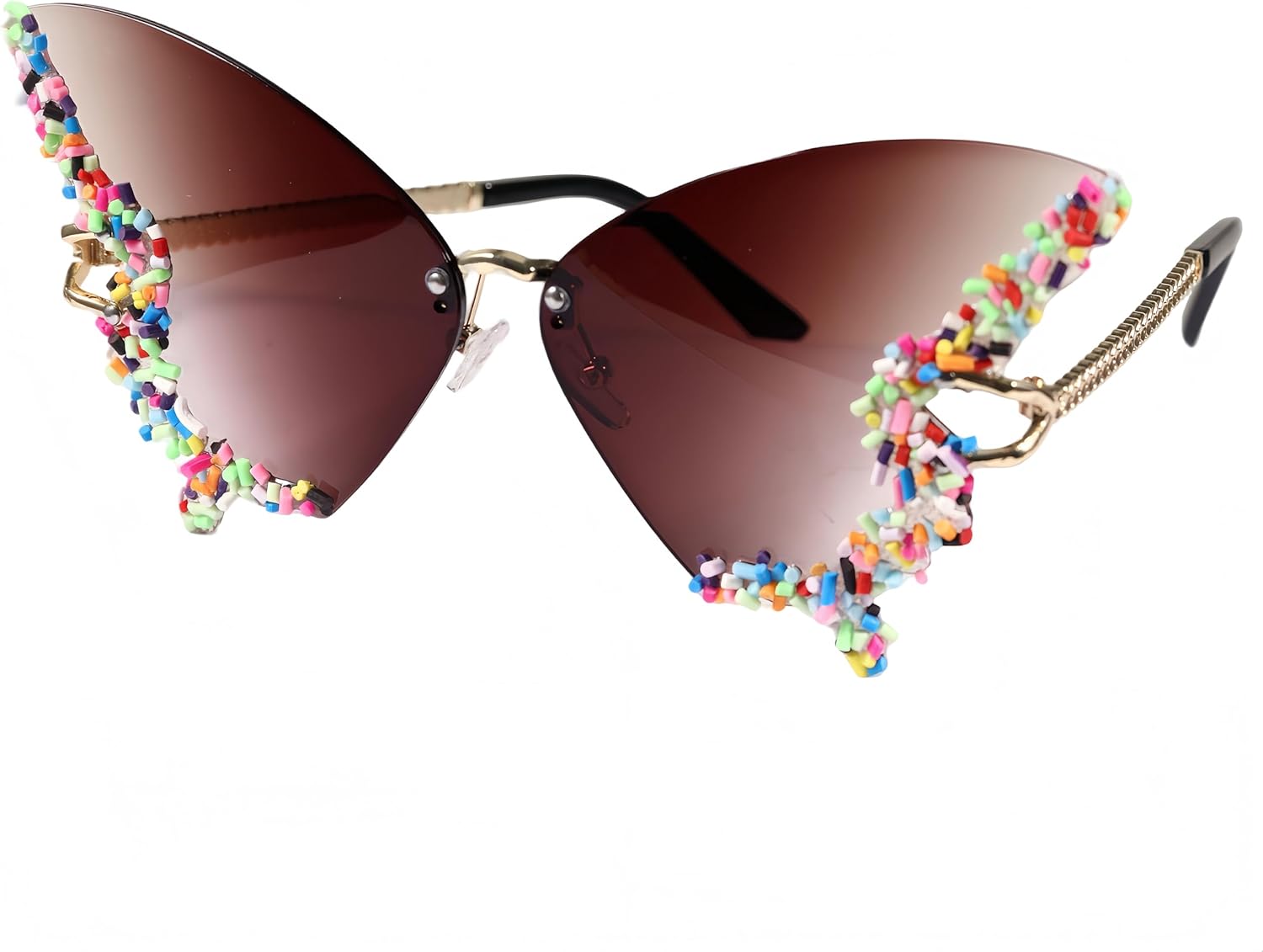 

Солнцезащитные очки для вечеринок, очки-бабочки, подарки для женщин, ретро, ​​классические, свадебные, для Хэллоуина, рейв-вечеринок, аксессуары, очки с защитой от УФ-излучения Gudzws, Brown