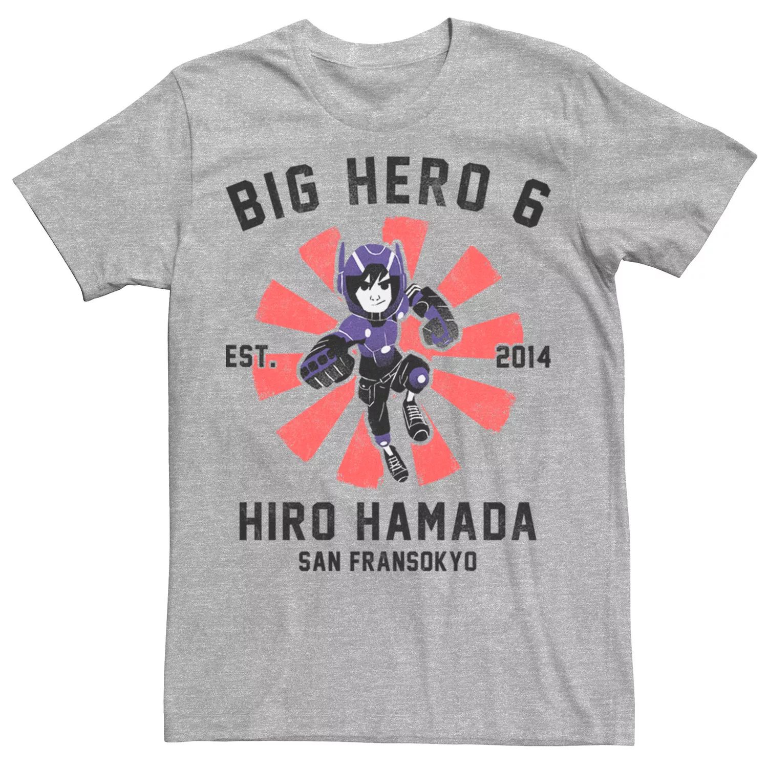 

Мужская футболка с плакатом Big Hero 6 Hiro Hamada Disney, Серый, Мужская футболка с плакатом Big Hero 6 Hiro Hamada Disney