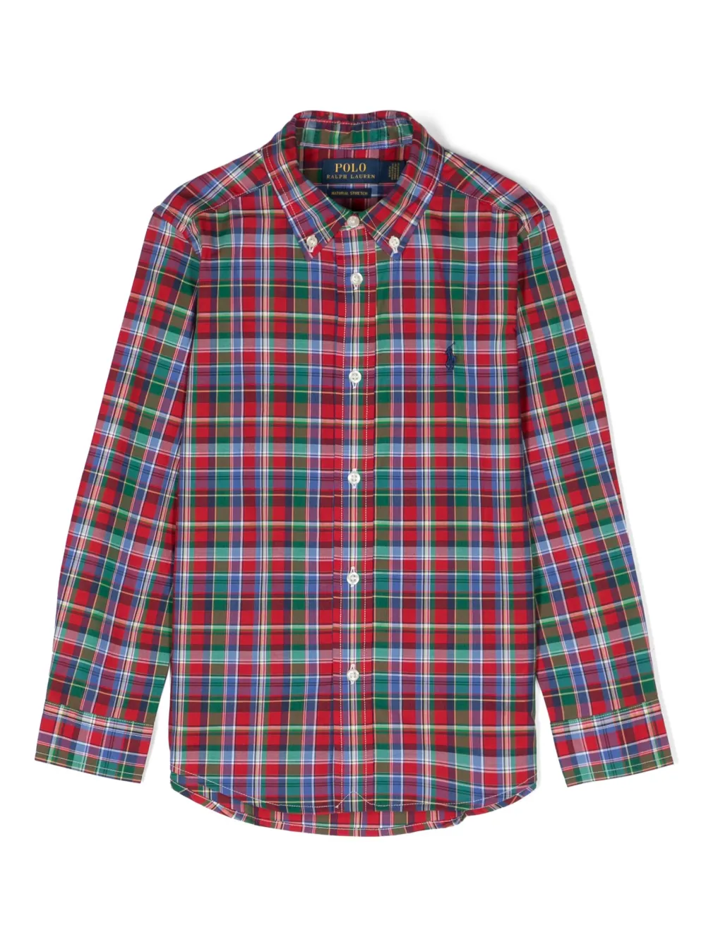 

Клетчатая рубашка с логотипом Polo Pony Polo Ralph Lauren Kids, красный