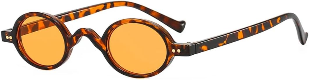 

Солнцезащитные очки с защитой UV400 | Овальные заклепки, панк, маленькая оправа | для женщин и мужчин, для занятий спортом на открытом воздухе и вождения DSVIGF, Leopard Orange