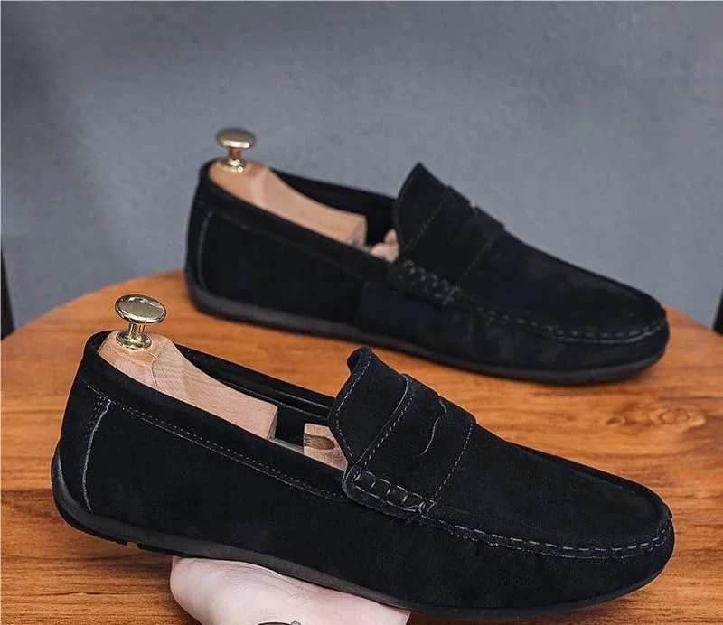 Лоферы мужские на замше, Penny Loafers, Black SayfuR — фото 2