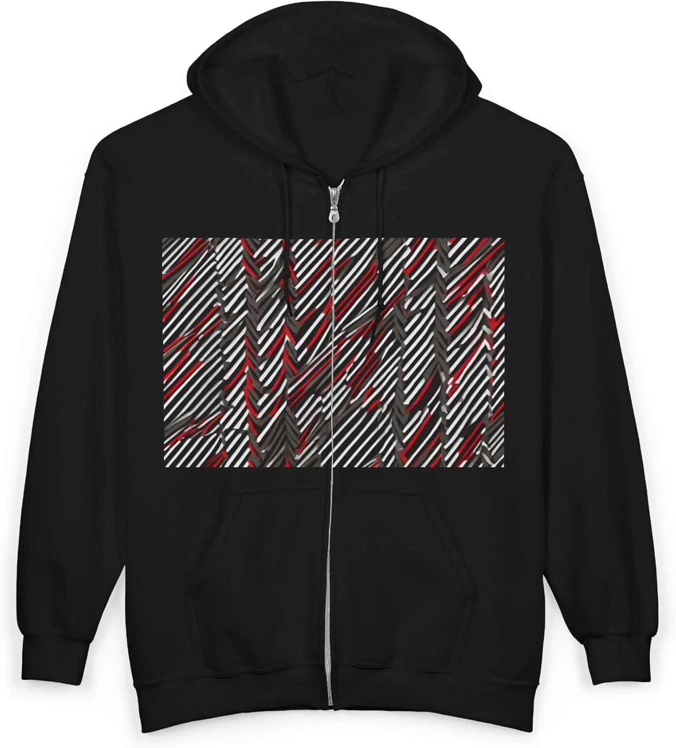 Unisex Heavy Blend Full-Zip Hooded Sweatshirt с принтом Field Day Pattern Diagonal Paper 0287 — фото 3