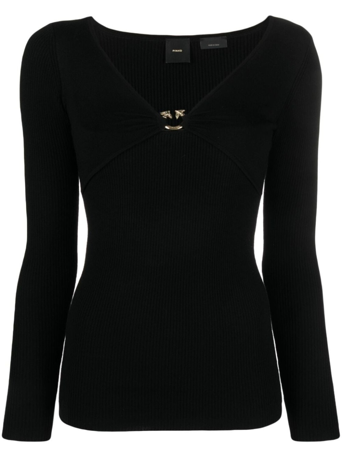 

PINKO топ Love Birds в рубчик, черный