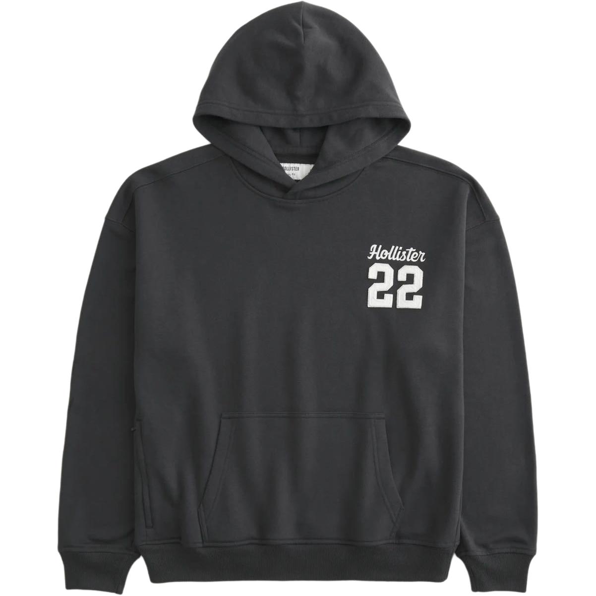 

Hollister/ Мужская толстовка с капюшоном, темно-серая, средней толщины