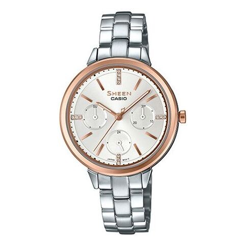 

Часы CASIO Waterproof SHEEN Sapphire Crystal Silver Analog, цвет silver