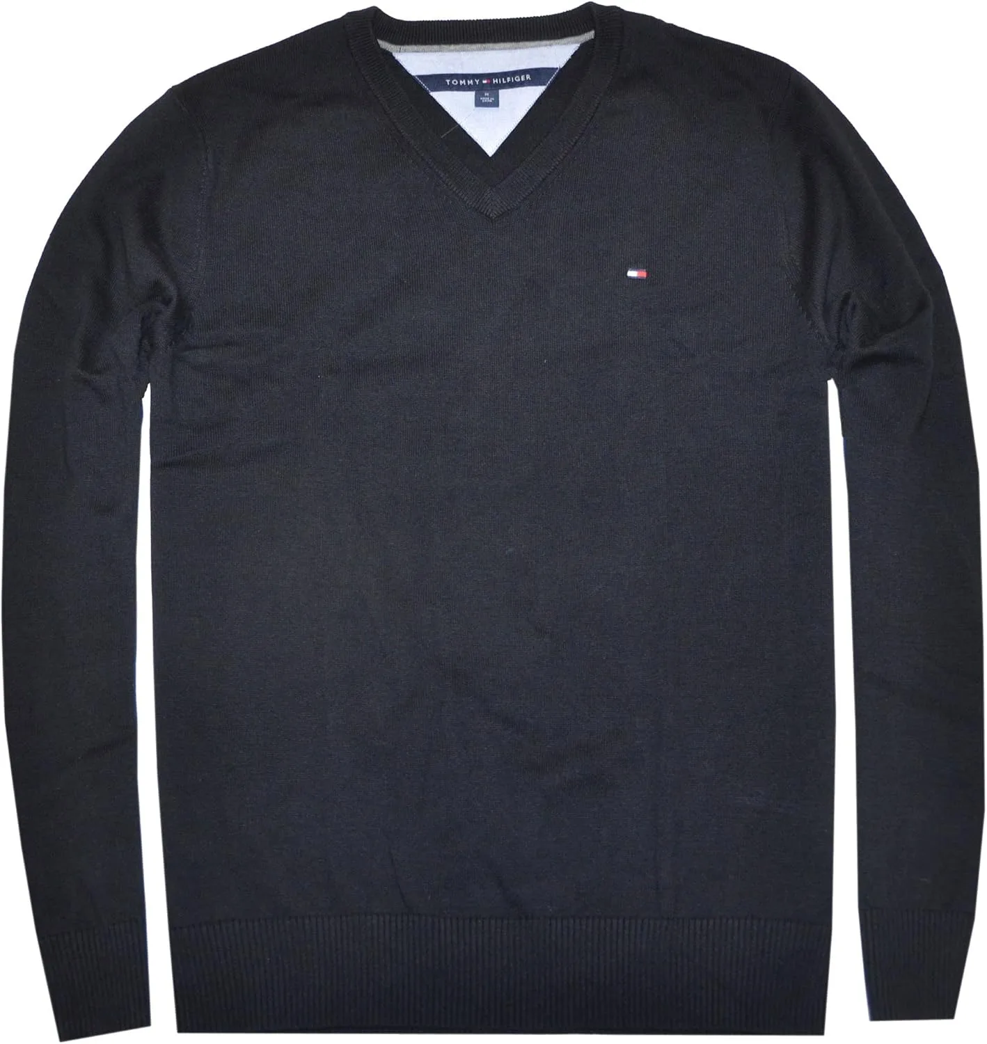 

Свитер Tommy Hilfiger с логотипом и V-образным вырезом (Black)