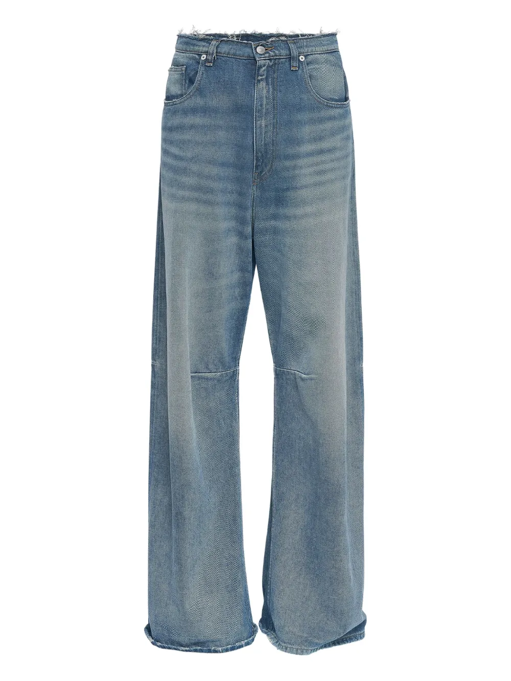 

Джинсы с бахромой MM6 Maison Margiela, синий