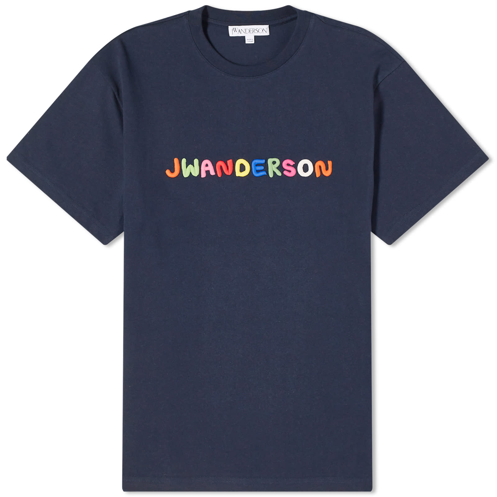 

Футболка Jw Anderson Logo Embroidery T-Shirt, темно-синий