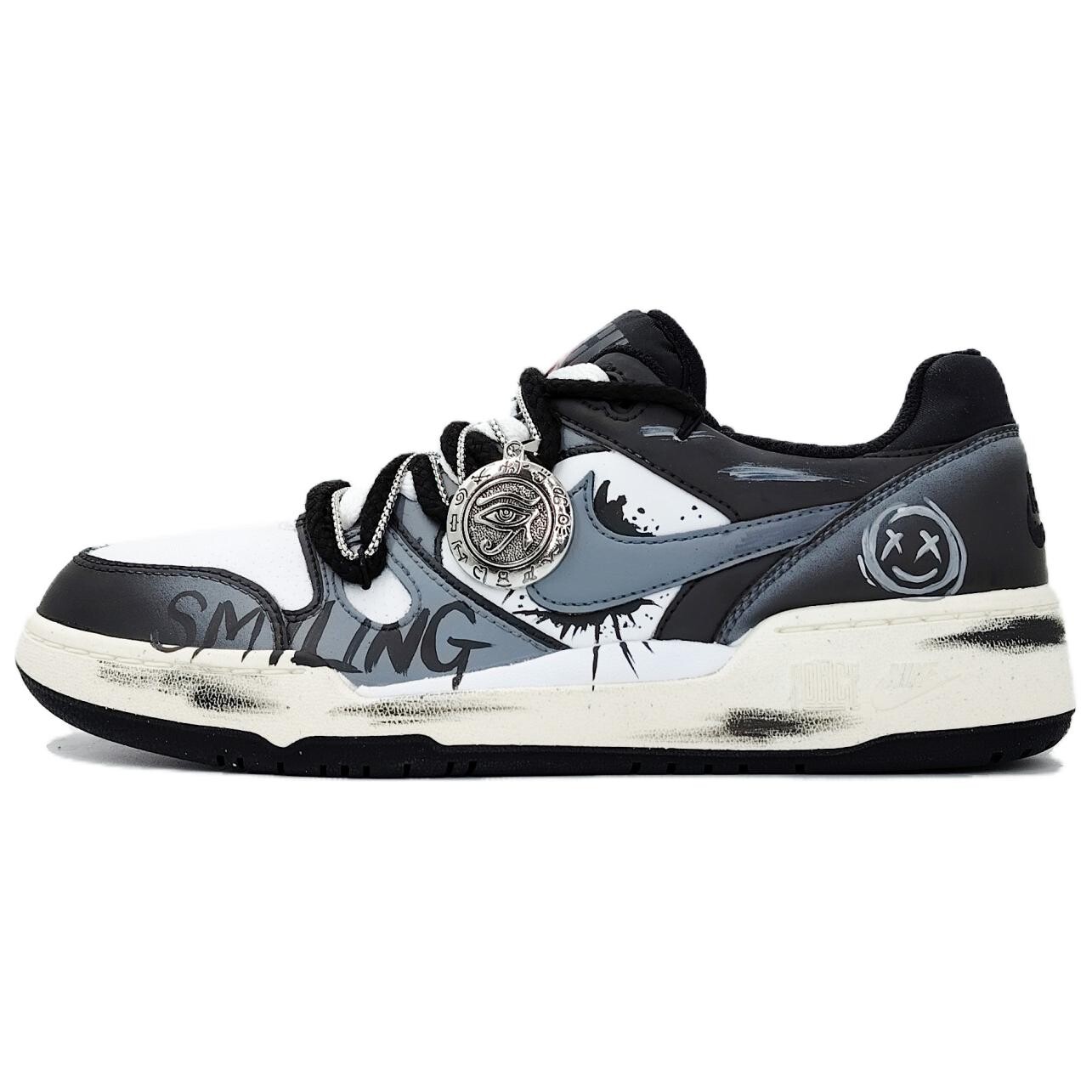 

Кроссовки Nike Full Force Skateboarding Shoes Men Low-top White/Black, белый/черный
