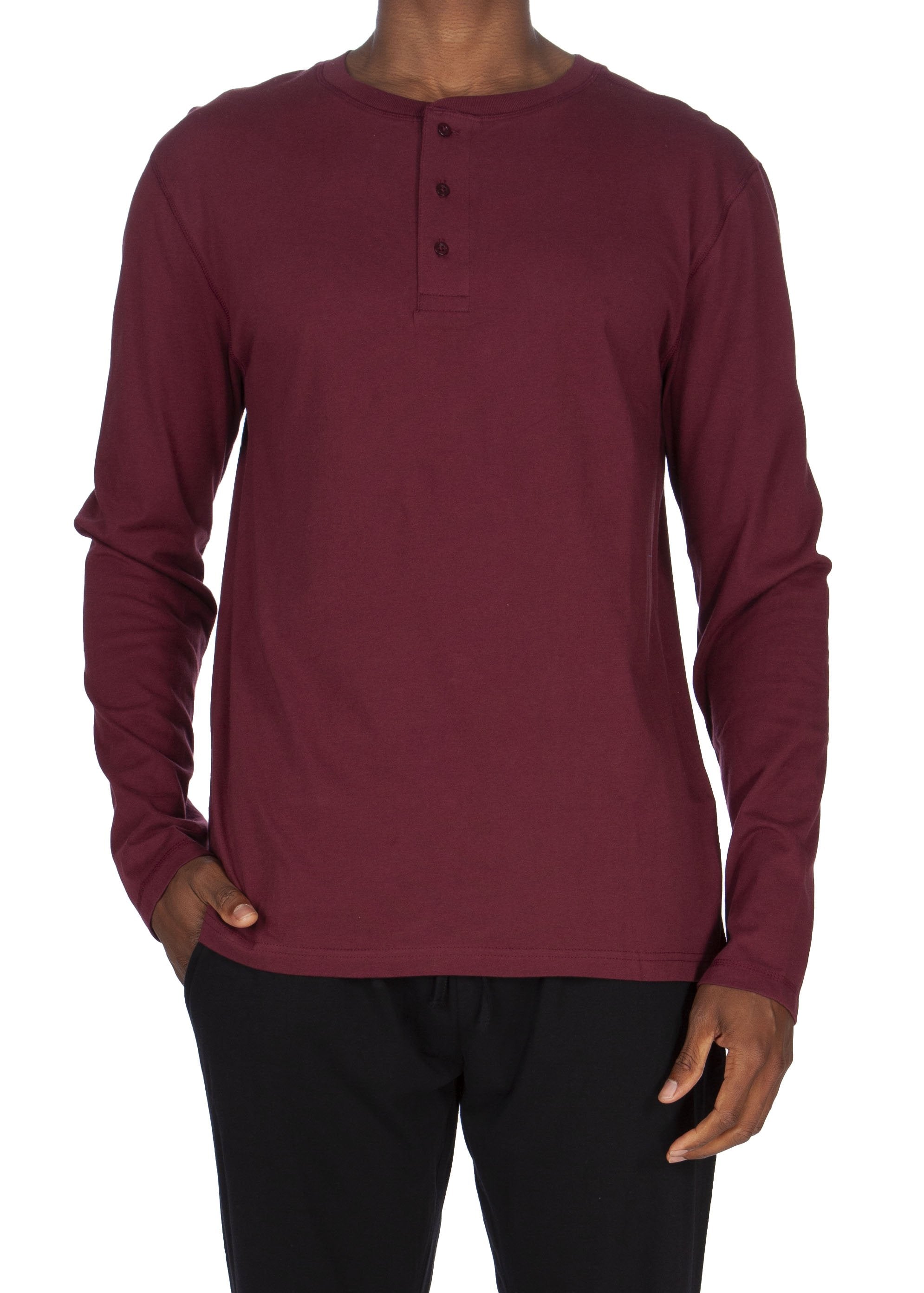 

Супермягкая кофта с длинным рукавом Henley Unsimply Stitched, бордовый