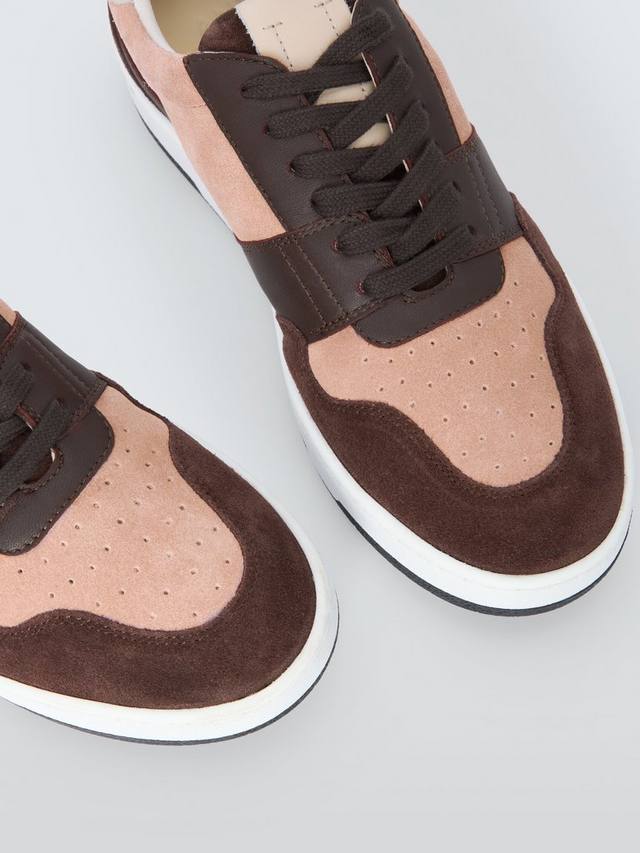 Кроссовки на шнуровке из карнизовой кожи AND/OR, цвет Burgundy/Blush — фото 4