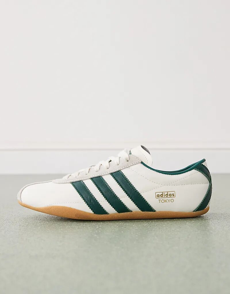 Кроссовки adidas Originals Tokyo белого и темно-зеленого цветов — фото 2