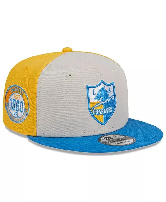 

Мужская кепка Snapback Los Angeles Chargers 2023 Sideline Historic 9FIFTY цвета крем, пудрово-голубой New Era
