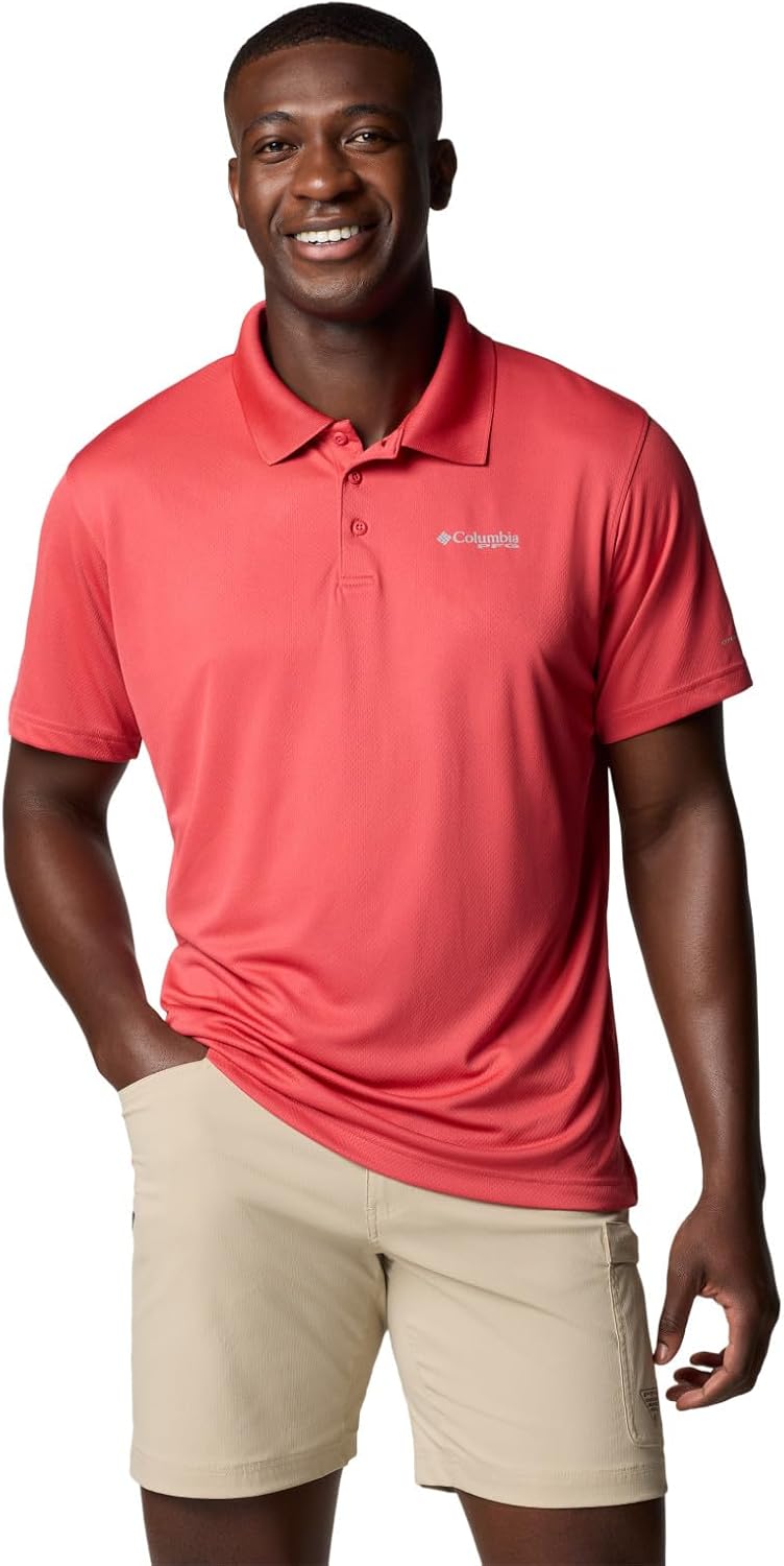 

Columbia мужская футболка-поло PFG Solar Stream, Sunset Red, Красный, Columbia мужская футболка-поло PFG Solar Stream, Sunset Red