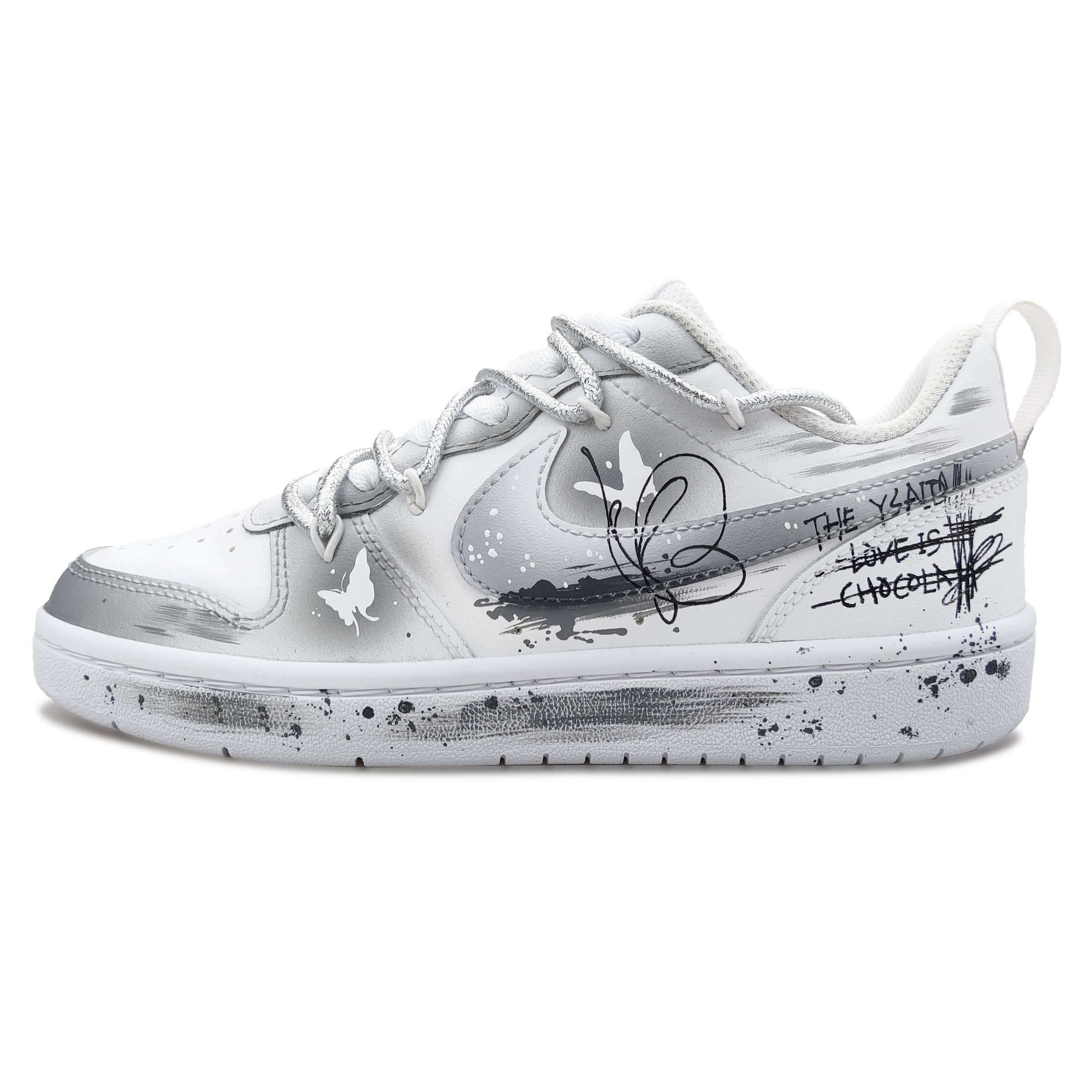 

Детские скейтерские кроссовки Court Borough для младших школьников Nike, серебро