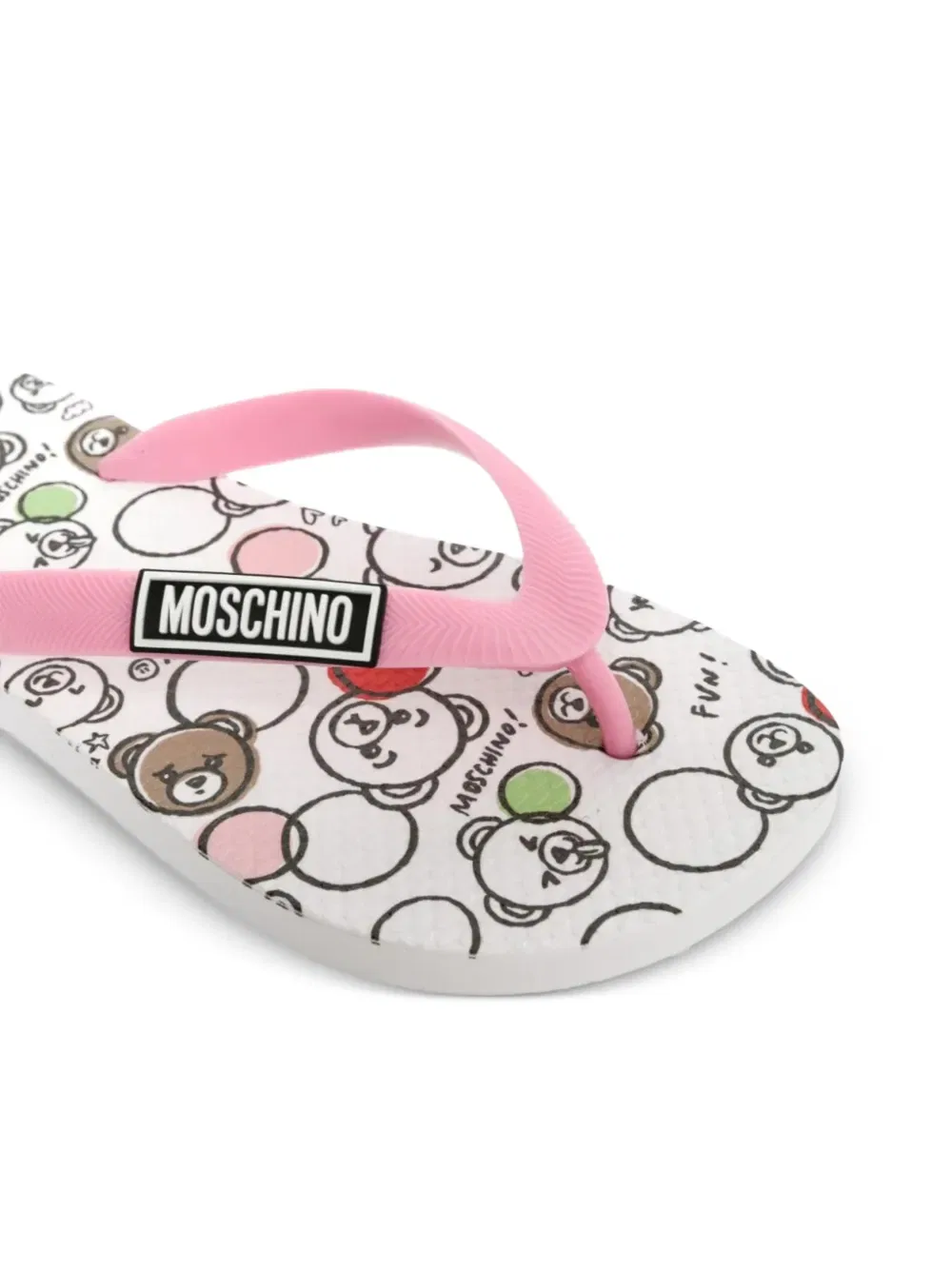 Шлепанцы с мультяшным рисунком Moschino Kids, розовый — фото 4