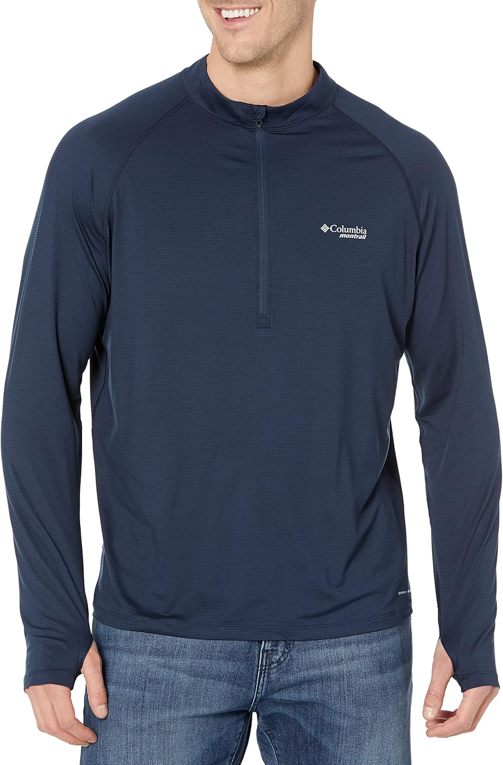 

Columbia мужская флисовая толстовка Endless Trail с молнией на половину и сетчатыми длинными рукавами, Collegiate Navy