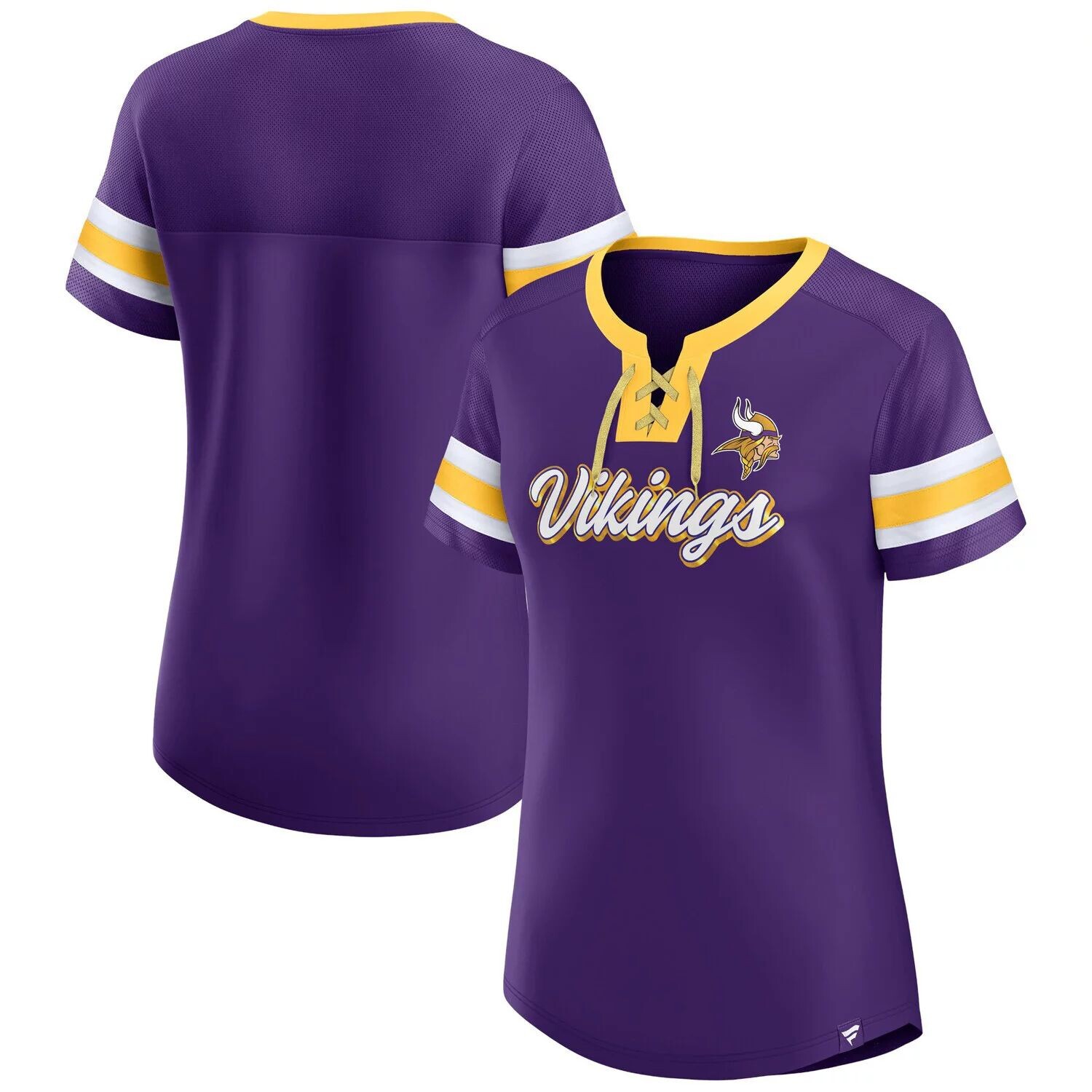 

Женская фиолетовая футболка Fanatics Minnesota Vikings Original State на шнуровке Fanatics, Фиолетовый, Женская фиолетовая футболка Fanatics Minnesota Vikings Original State на шнуровке Fanatics