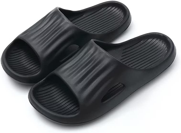 

Мужские и женские нескользящие легкие тапочки для ванной, пляжа и отеля Zonkacen, черный