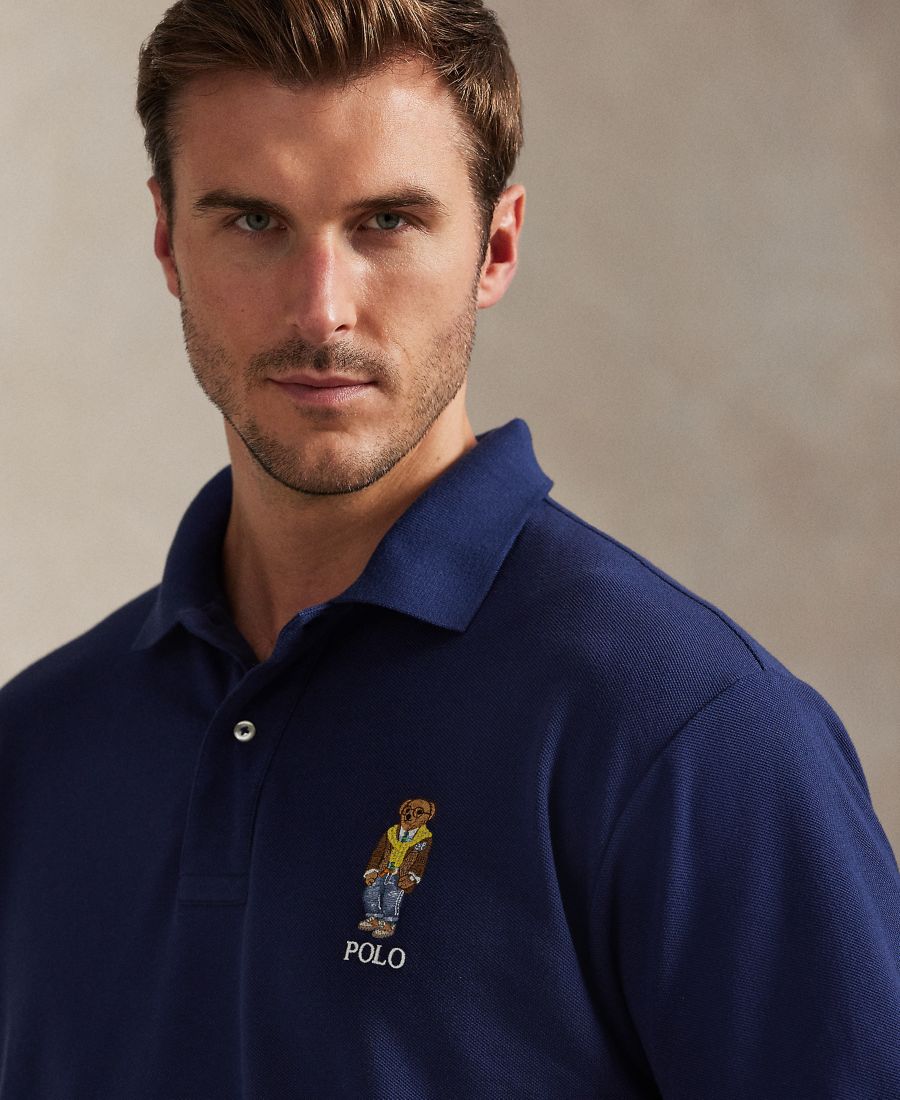Мужская рубашка поло с вышивкой медведя, больших размеров Polo Ralph Lauren, Newport Navy — фото 3