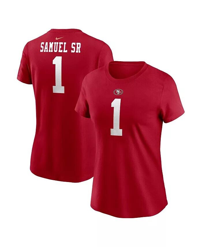 

Женская футболка Deebo Samuel Sr Scarlet San Francisco 49ers с именем игрока и номером Nike