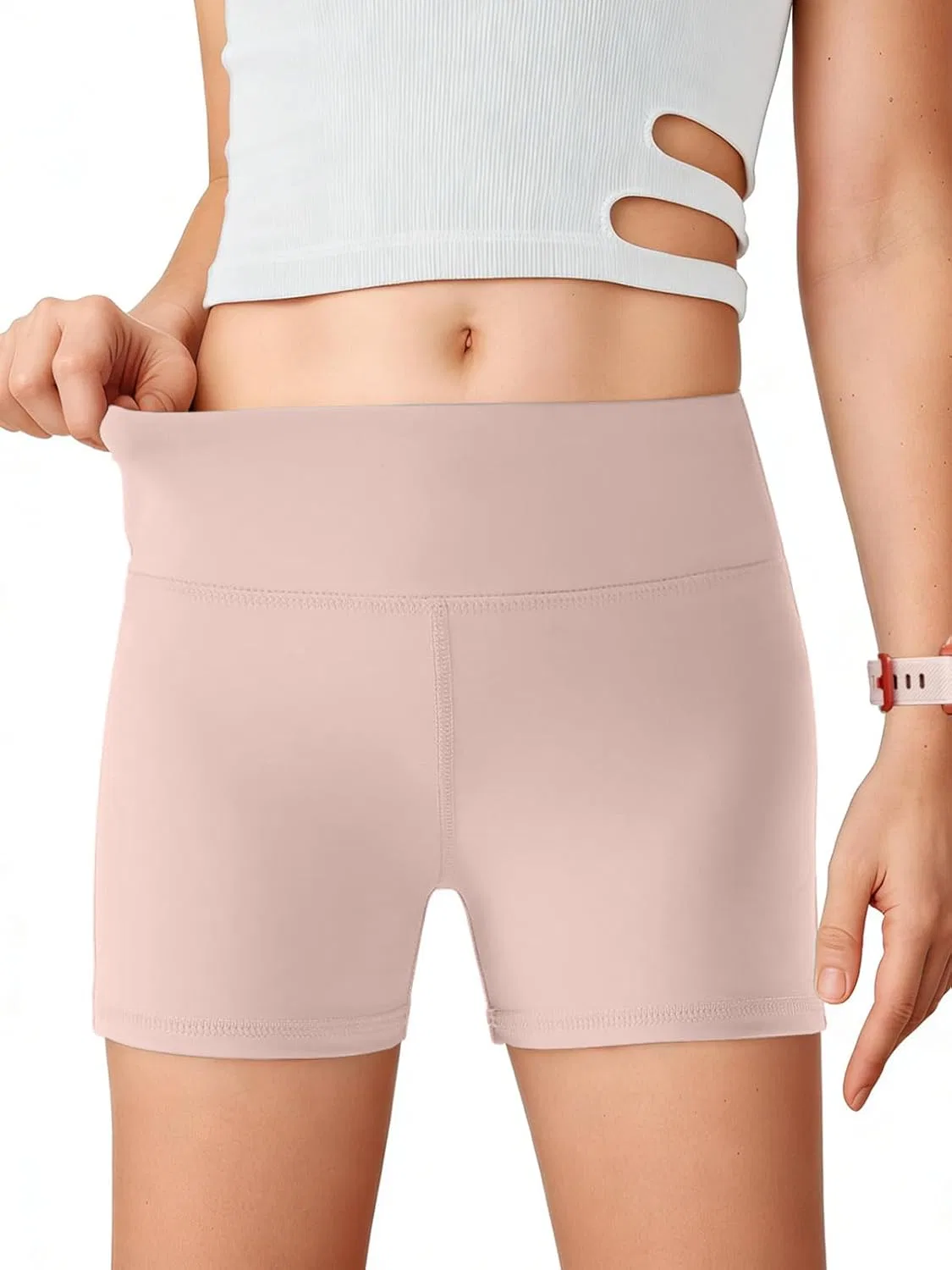 Шорты спортивные для девочек, 2 шт., Seiciviy, A-nude Pink