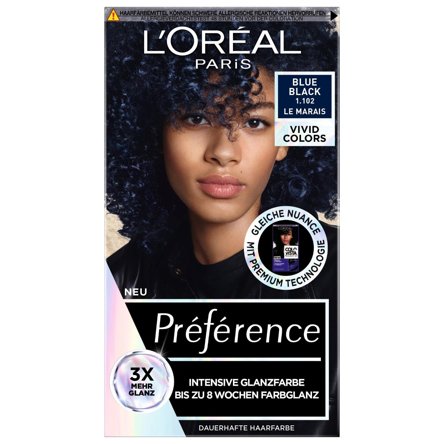 Краска для волос preference vivid colors Loreal Paris, nr. 1.102 - blue black, количество 1 шт. — фото 2