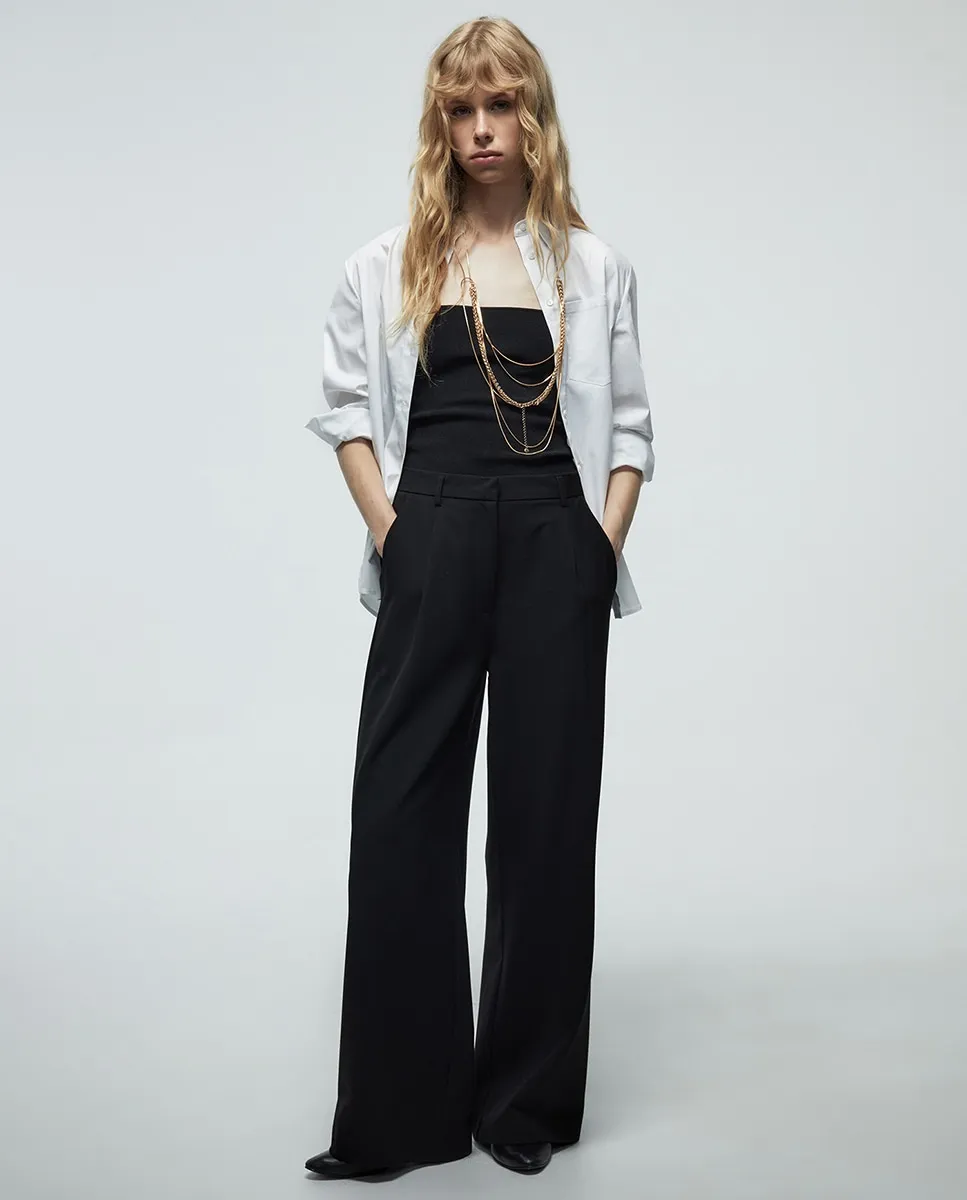 

Широкие брюки со складками Sfera, черный