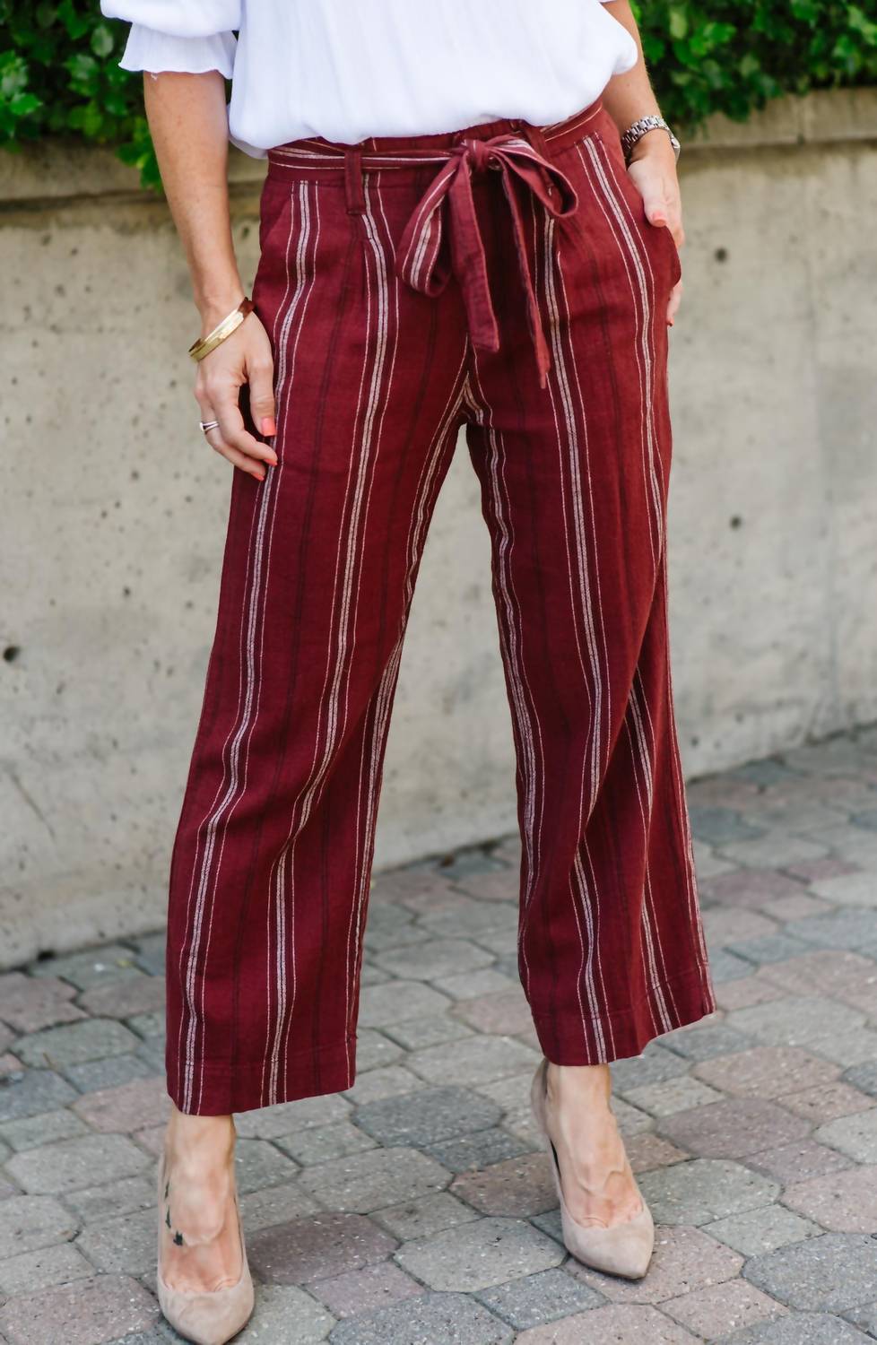 

Укороченные брюки Inland Sashed в полоску хной Sanctuary, цвет henna stripe