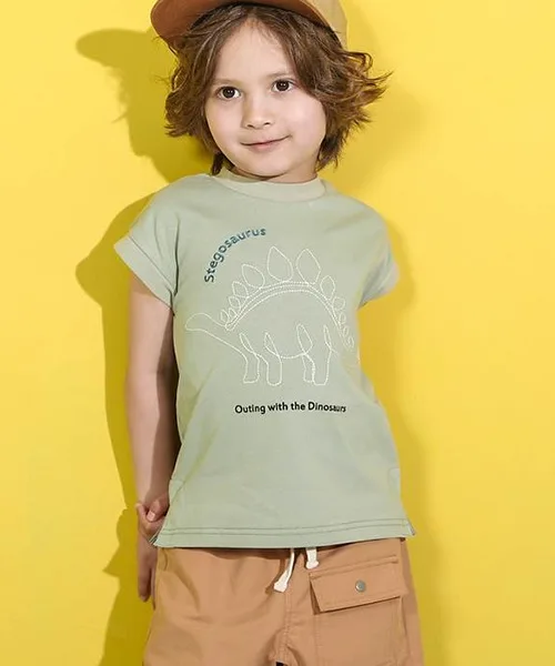 Детская футболка с вышивкой динозавра n.o.u.s T-SHIRT камуфляжная
