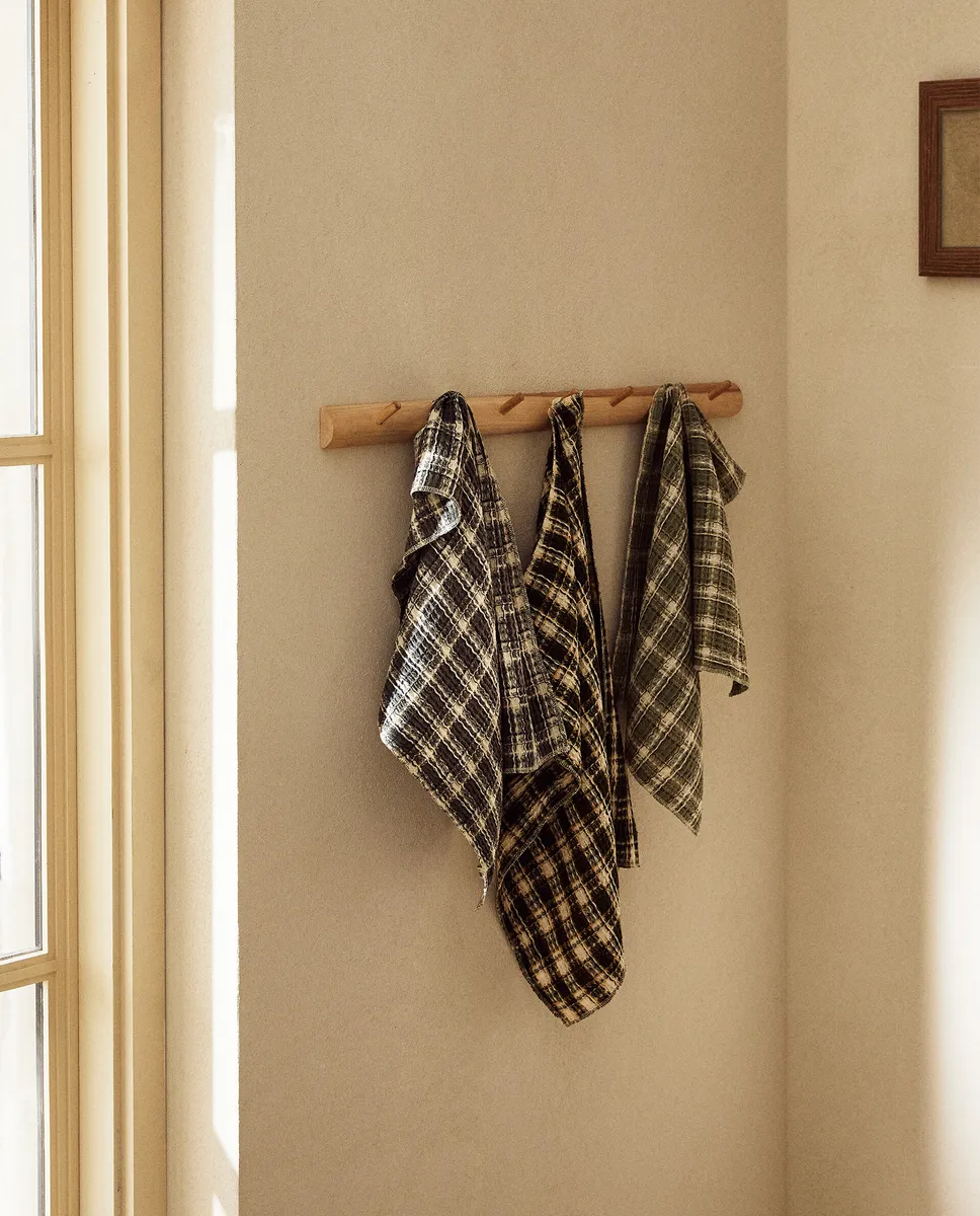 

Хлопковые кухонные полотенца вафельной вязки (3 шт. в упаковке) Zara Home, зеленый