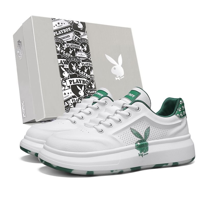 

Кроссовки Low Top Skateboard Shoes Men's Playboy, белый/зеленый