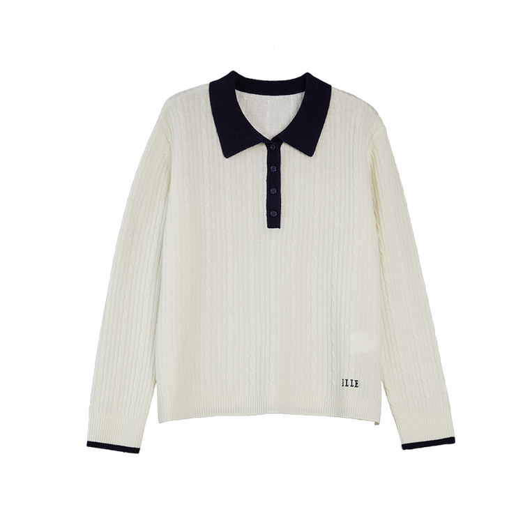 

Свитер женский с воротником-поло ELLE, экрю