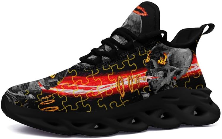 

Модные кроссовки с черепом для мужчин и женщин, с дерзкой элегантностью, готические легкие кроссовки из сетки EVA для ходьбы, тенниса и спорта Awsole, Color 2