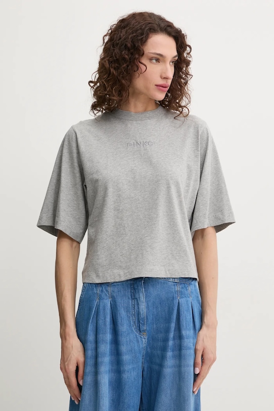 

Хлопковая футболка Pinko, серый