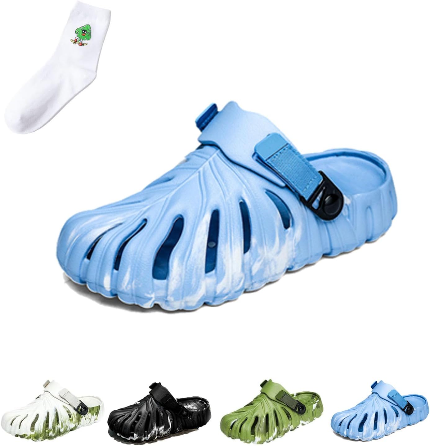 

Женские и мужские тапочки QUROXO Monstera, тапочки Monstera с толстой подошвой из ЭВА, противоскользящие пляжные шлепанцы Monstera, синий