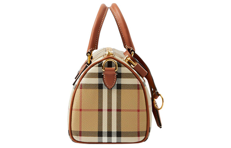 Архивная мини-сумка для боулинга бежевый/терракотовый коричневый Burberry — фото 2